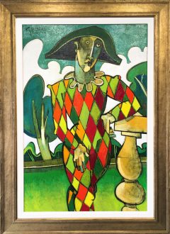 Geoffrey Key Harlequin Sundial Original Painting