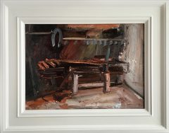 Richard Fitton Brown Bench Original Painting for Sale