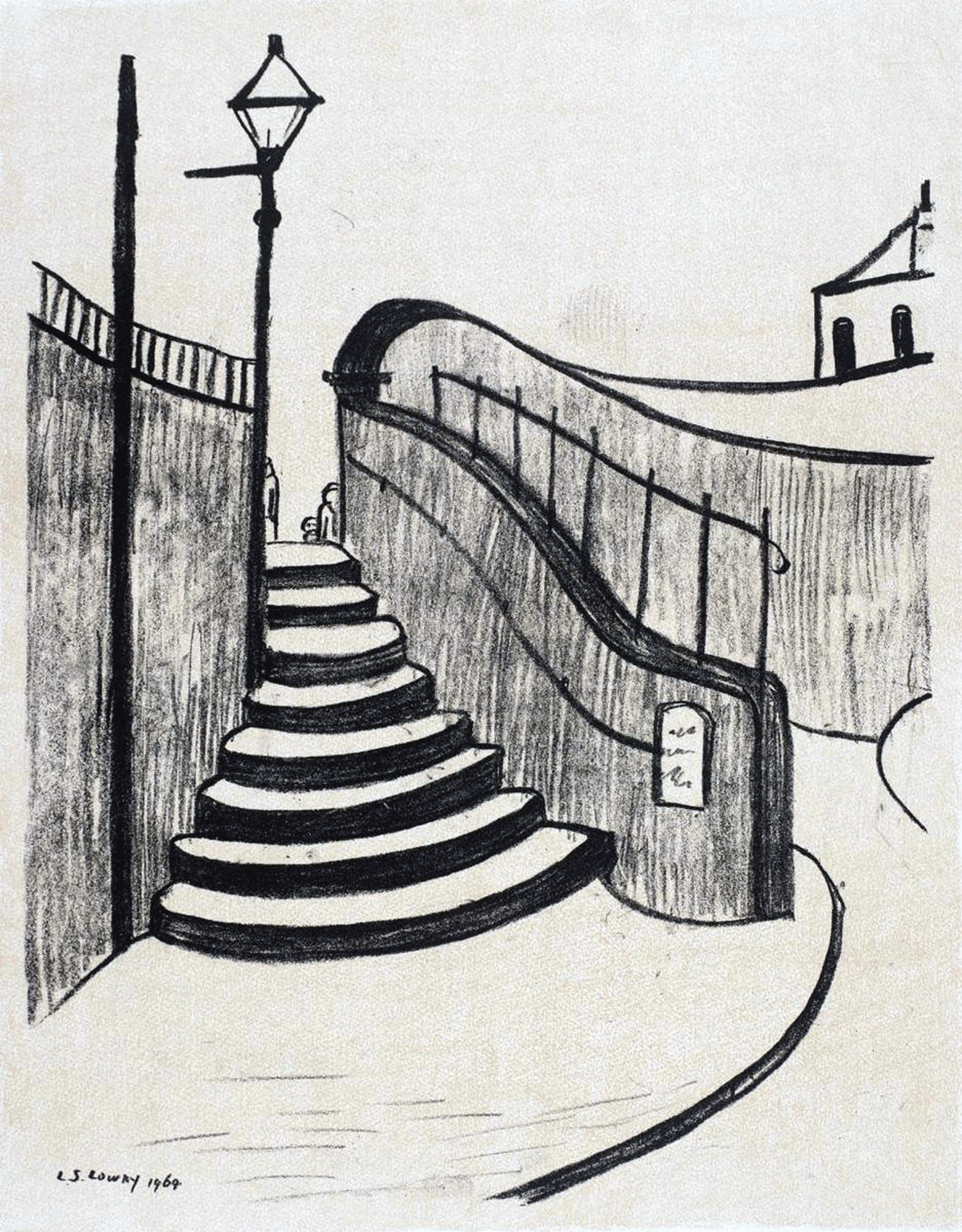 L S Lowry – Old Steps Stockport a