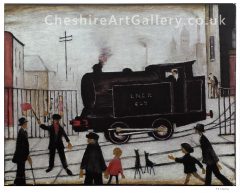 L S Lowry – Level Crossing with Train