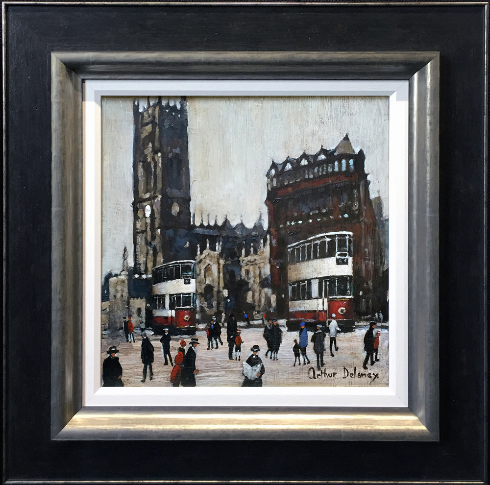 Arthur Delaney Manchester Cathedral Original Painting for sale