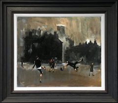 David Coulter Acker Street Football Original Painting SOLD