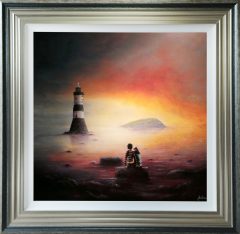 Danny Abrahams Original Painting Love on the Rocks Anglesey