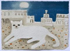 Mary Fedden The White Cat Original Painting