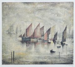 L S Lowry Sailing Boats Signed Limited Edition Print