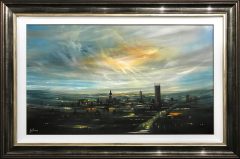 Danny Abrahams Original Painting Manchester At Dusk