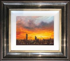 Danny Abrahams Original Painting Sunset Over Manchester