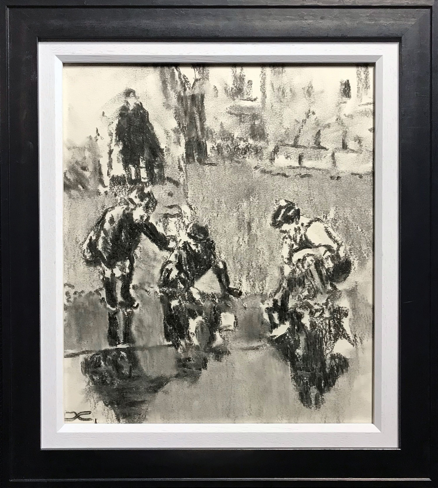 David Coulter Charcoal Kids Original Drawing for sale