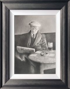 Dave Hartley A Quiet Pint Original Drawing