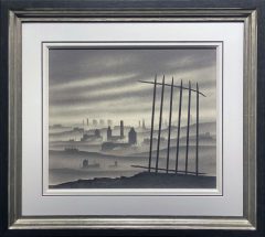 Trevor Grimshaw Northern Townscape & Railings Original Drawing for Sale