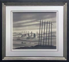 Trevor Grimshaw Northern Townscape & Railings Original Drawing for Sale