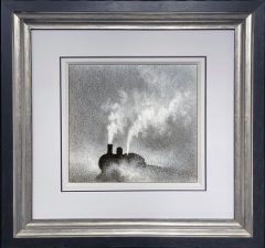 Trevor Grimshaw Steam Train Original Drawing for Sale