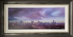 Danny Abrahams Original Painting Purple Skies over Manchester