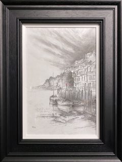 Bob Barker Original Drawing for sale Romantic Holiday Stroll