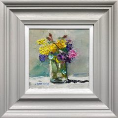 Judith Donaghy White Mixed Flowers Original Painting