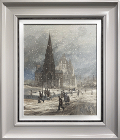 Brian Shields (Braaq) - Figures before a Church in the Snow