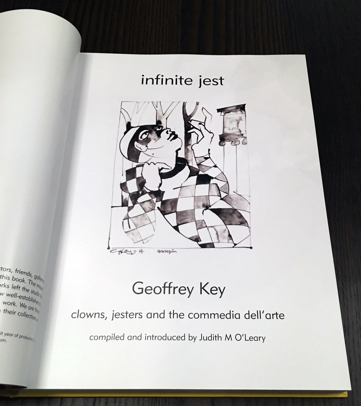 GEOFFREY KEY LIMITED EDITION 'INFINITE JEST' ART CLOWN BOOK BY JUDITH M O'LEARY 
