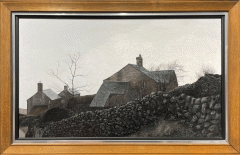 Jack Simcock - Cottages & Stone Wall 1978