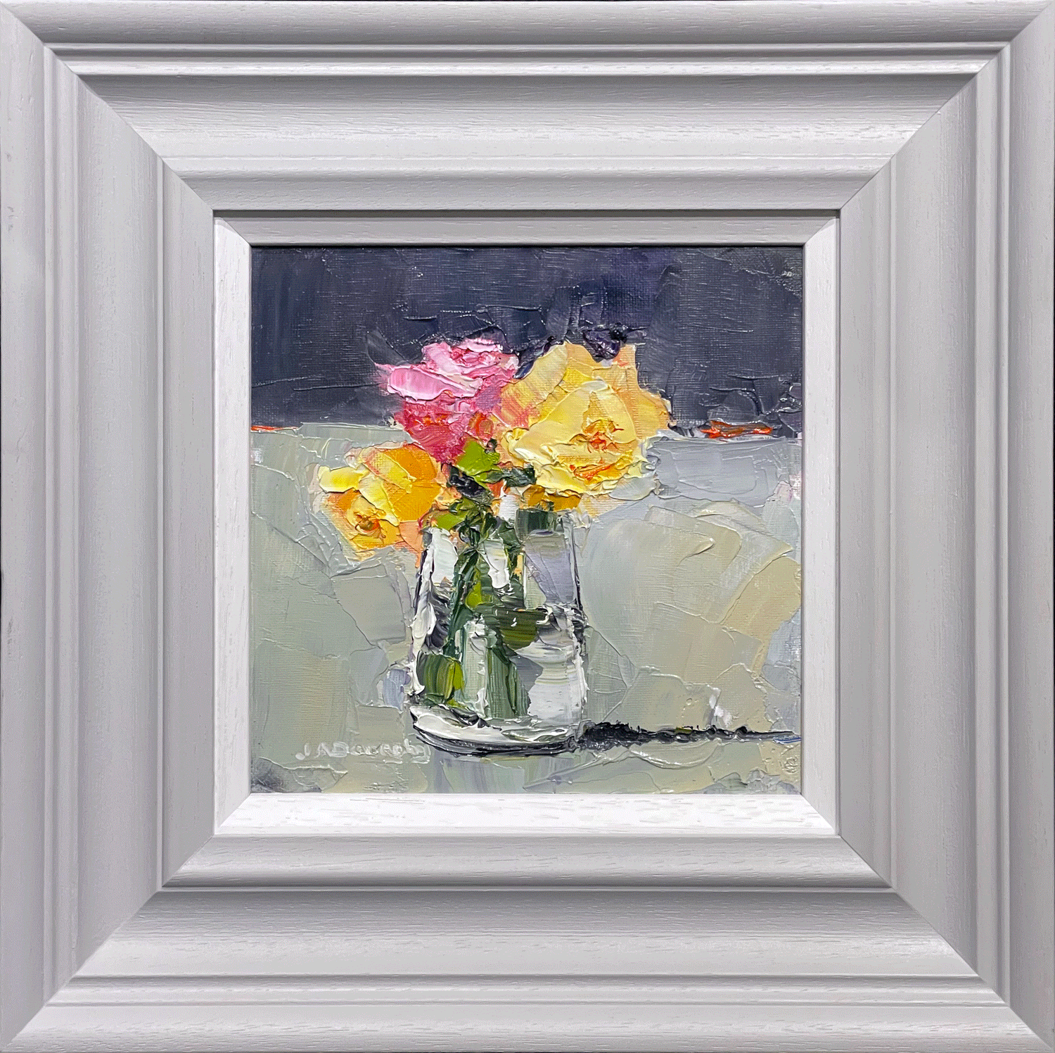 Judith Donaghy Yellow & Pink Roses Original Painting