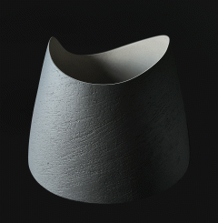 Ashraf Hanna - Black & Grey Oval Undulating Bowl