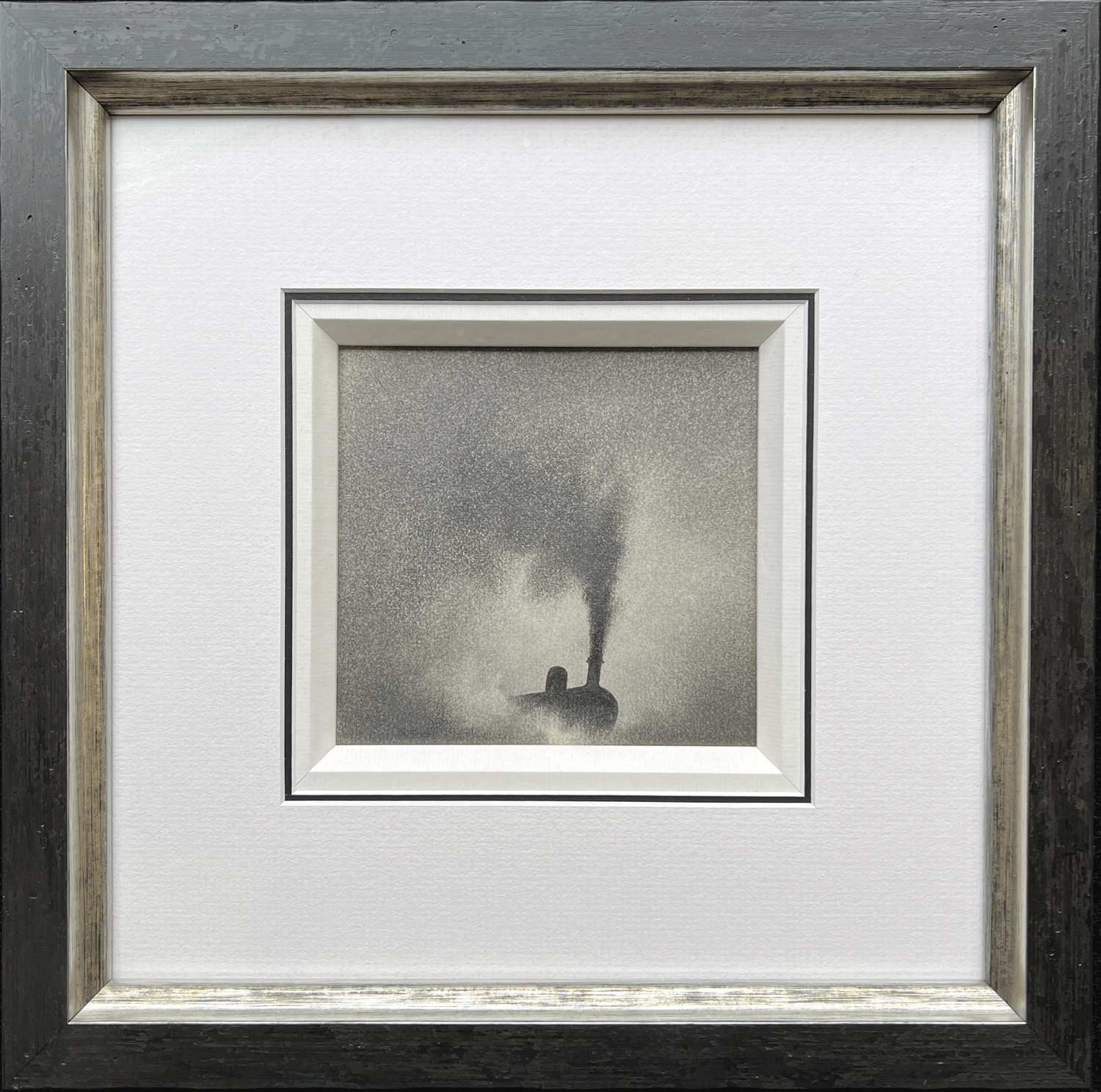 Trevor Grimshaw Steam Train Original Charcoal Drawing for Sale