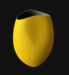 Ashraf Hanna – Yellow & Black Undulating Vessel