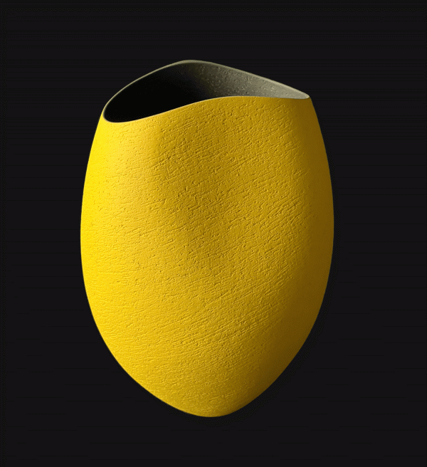 Ashraf Hanna – Yellow & Black Undulating Vessel
