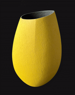 Ashraf Hanna – Medium Yellow & Black Undulating Vessel