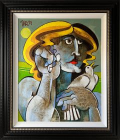 Geoffrey Key - Woman with White Bird 2019