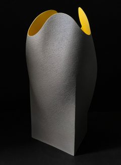 Ashraf Hanna - Large Grey & Yellow Undulating Vessel