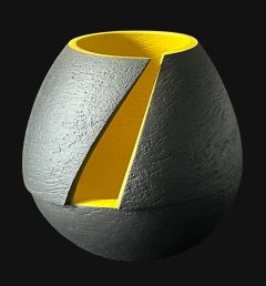 Ashraf Hanna - Small Black & Yellow Cut & Altered Vessel