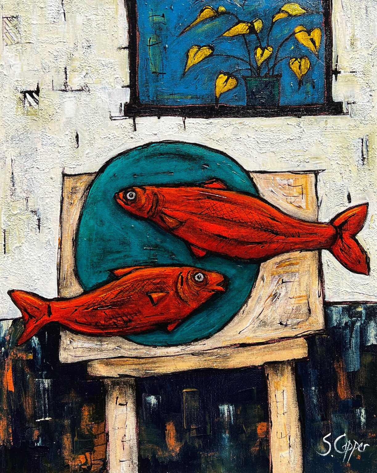Steve Capper - Still Life with Fish & Plant