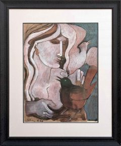 Geoffrey Key - Girl with Blackbird
