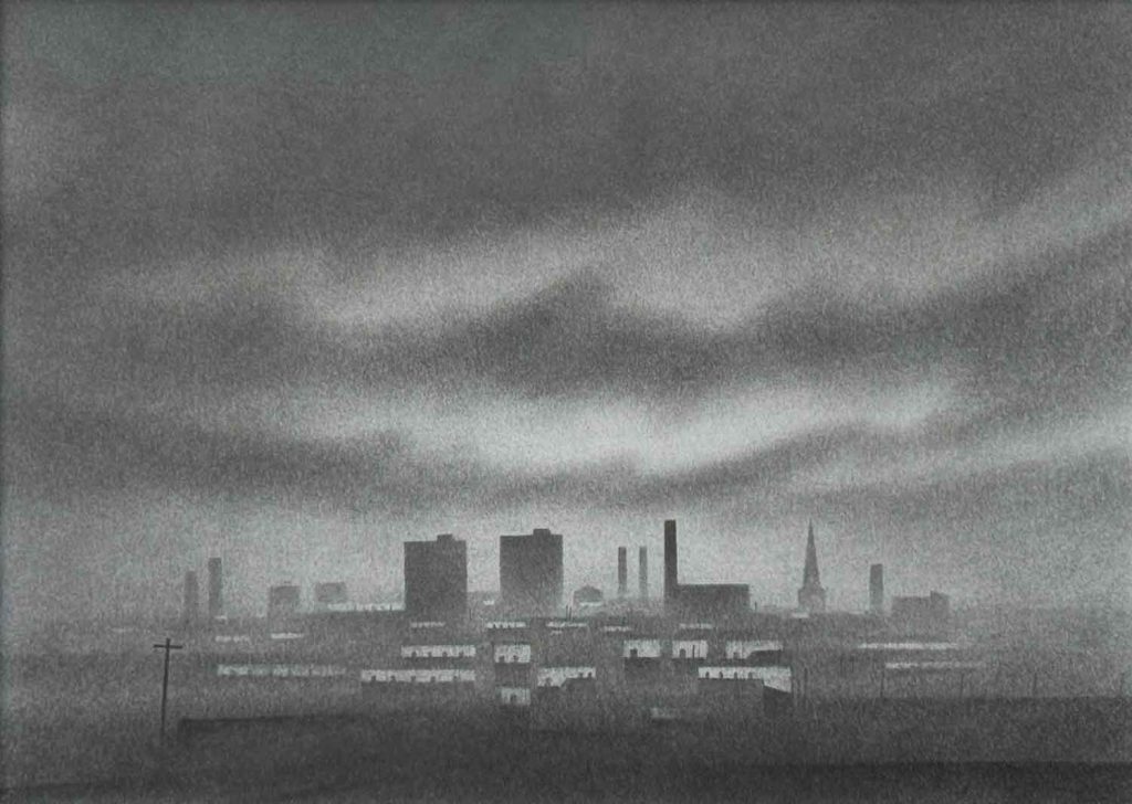 Trevor Grimshaw Industrial Landscape Original Drawing for Sale