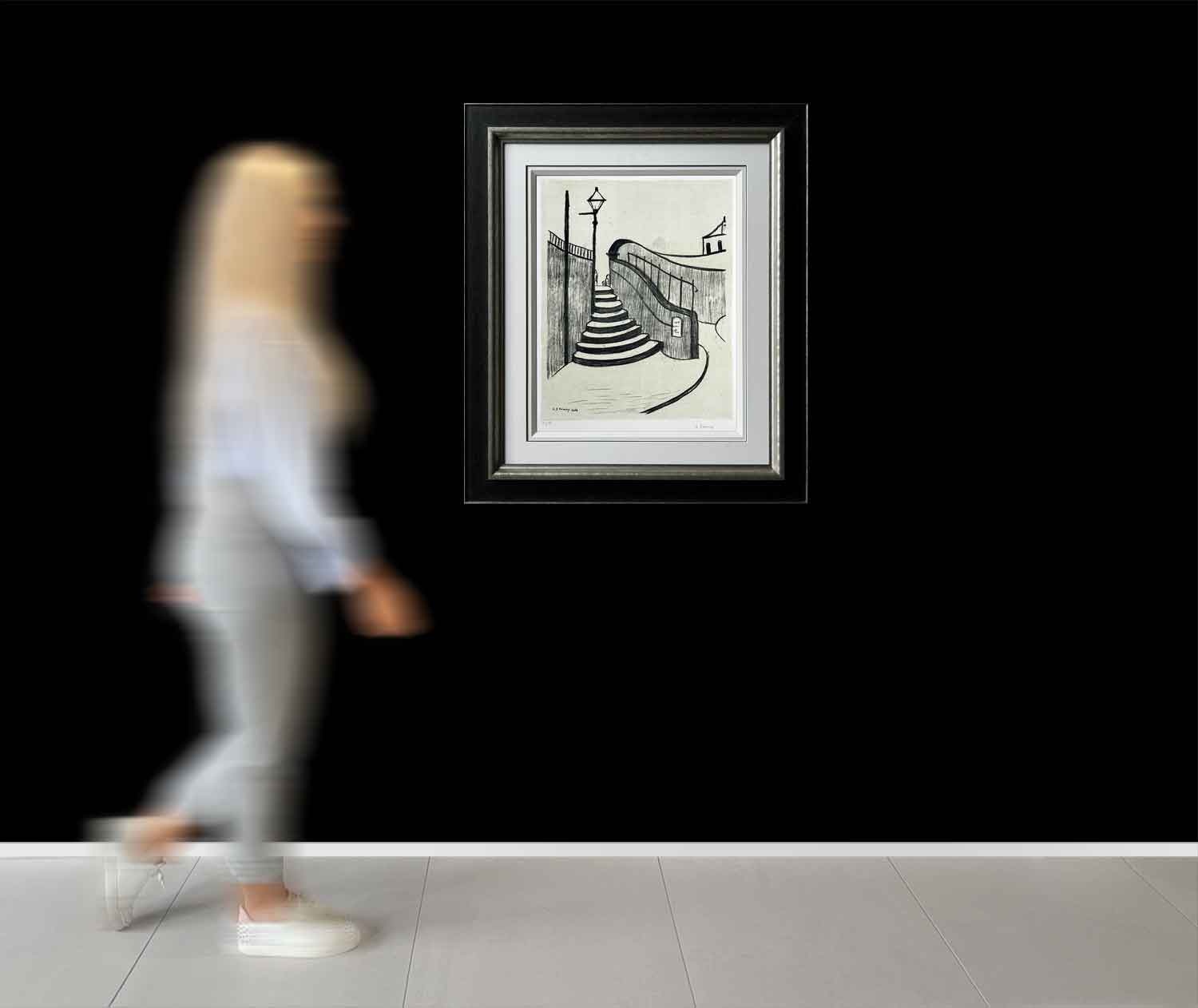 L S Lowry - Old Steps Stockport a