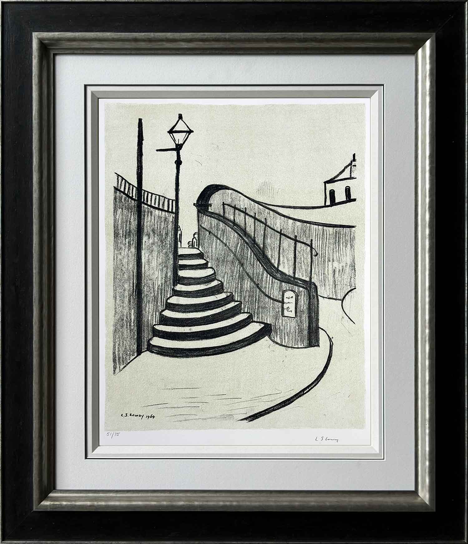 L S Lowry - Old Steps Stockport